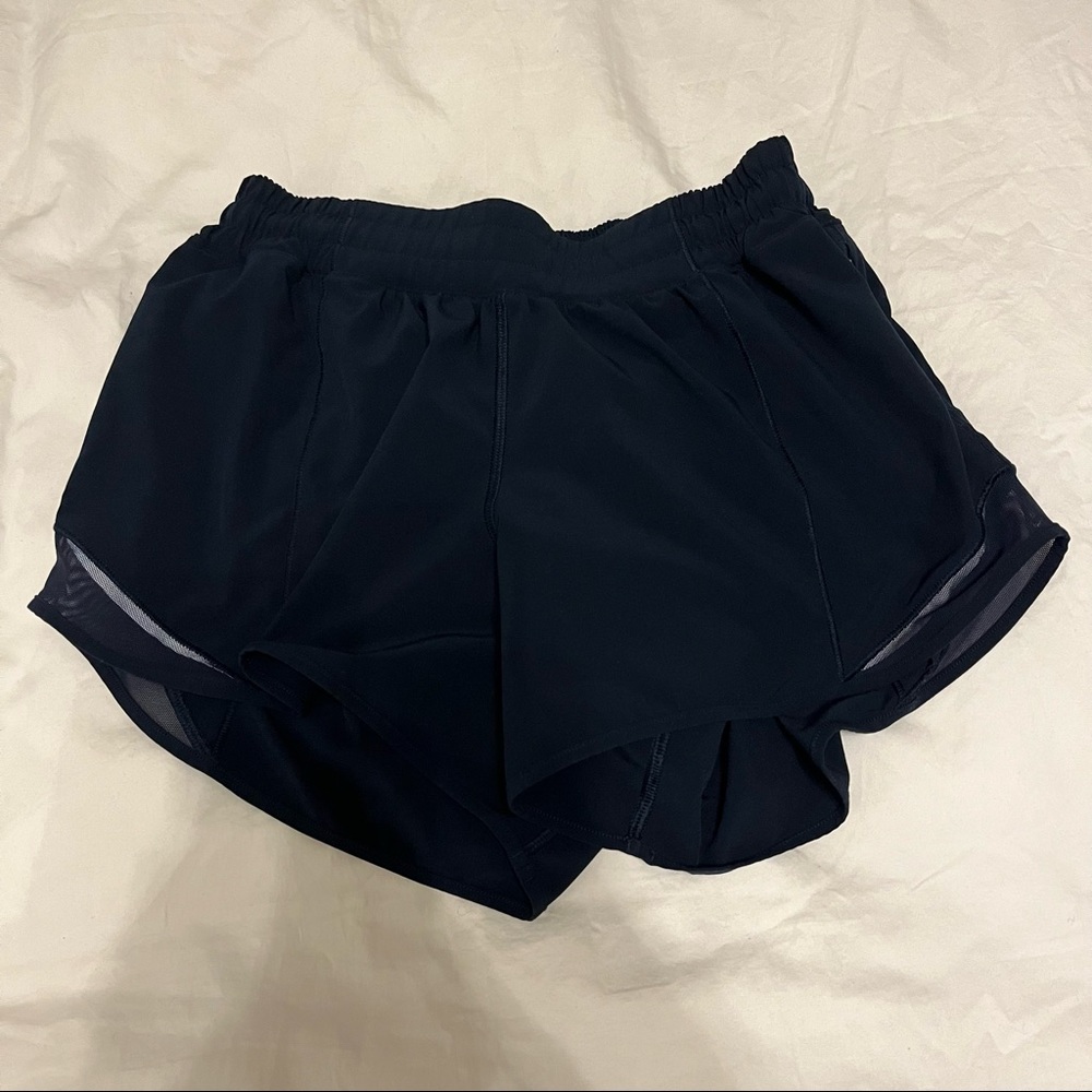 Navy Lululemon hotty hot shorts
